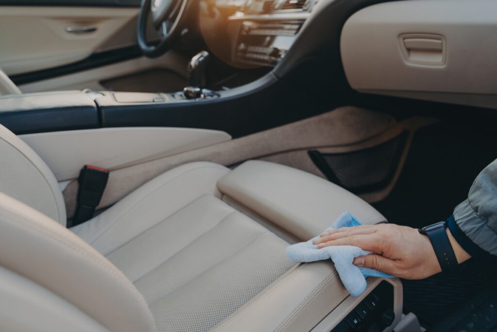 clean pin holes in leather car seats